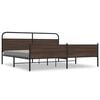 vidaXL Sängram utan madrass metall brun ek 183x213 cm