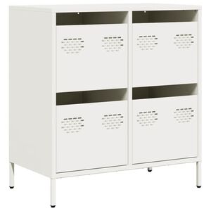 vidaXL Sk&auml;nk vit 68x39x73,5 cm kallvalsat st&aring;l