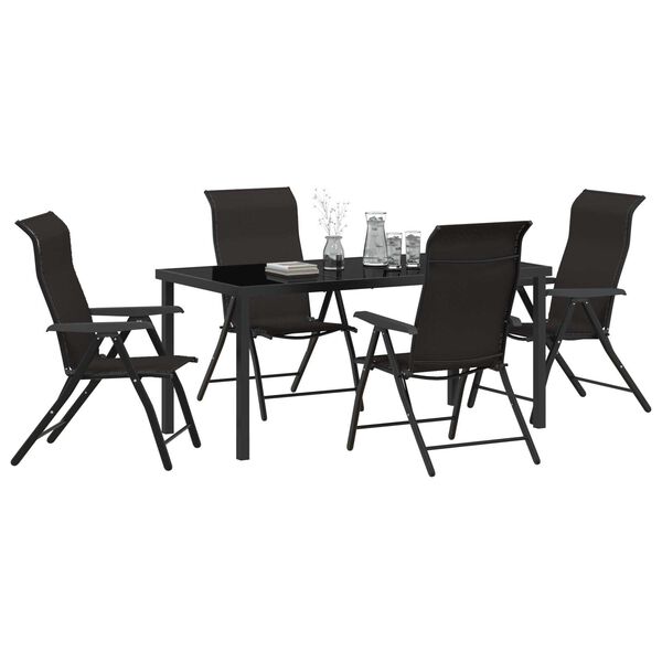 vidaXL Trädgårdsmöbelset 5 pcs Svart kaffe Poly rattan