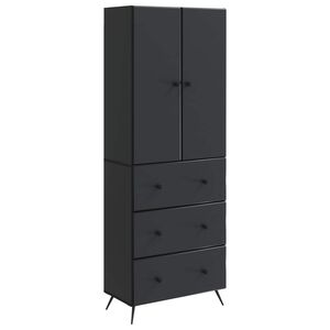 vidaXL Sk&aring;pset 2 pcs Svart 66 x 34,5 x 90 cm Konstruerat tr&auml;