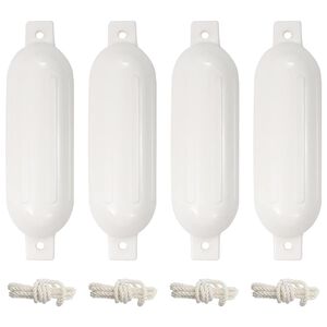vidaXL St&ouml;tf&aring;ngare f&ouml;r b&aring;t 4 st vit &Oslash; 14x50 cm PVC