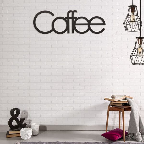 Homemania V&auml;ggdekoration Words 50x17 cm svart st&aring;l