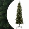 vidaXL Konstgjort smalt jultr&auml;d 120 cm 150 LED-lampor Varmvit