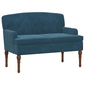 vidaXL Loveseat med knapprapport Bl&aring; 111 x 65 x 79 cm Sammet