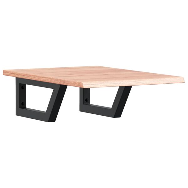 vidaXL V&auml;ggmonterad handfatshylla st&aring;l och massiv ek