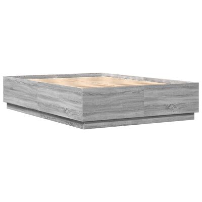 vidaXL Sängram grå sonoma 150x200 cm konstruerad trä