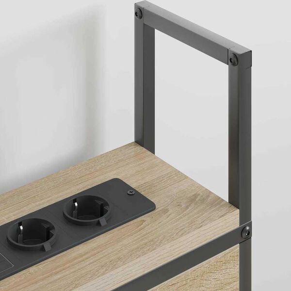 vidaXL F&ouml;rvaringsgavel med Laddstation Sonoma ek 203 x 15 x 98 cm