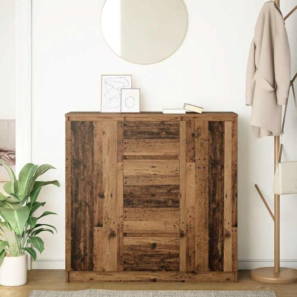 vidaXL Sk&auml;nk med l&aring;dor gammalt tr&auml; 100,5x35x98,5 cm konstruerat tr&auml;