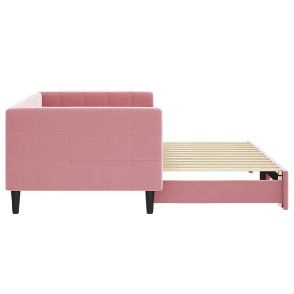 vidaXL Dagbädd utdragbar rosa 90x200 cm sammet