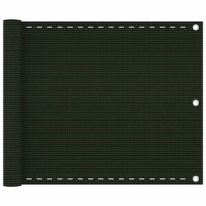 vidaXL Balkongsk&auml;rm m&ouml;rkgr&ouml;n 75x500 cm HDPE