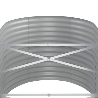 vidaXL Odlingslåda pulverlackerat stål 440x80x68 cm grå