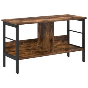 vidaXL Hyllsystem 2 niv&aring;er 82 x 32 x 47 cm Konstruerat tr&auml; R&ouml;kt ek
