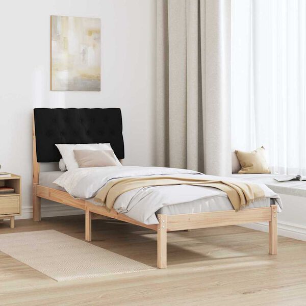 vidaXL S&auml;ngram med Kl&auml;dd Huvudgavel Brun 80 x 200 cm Massiv furu