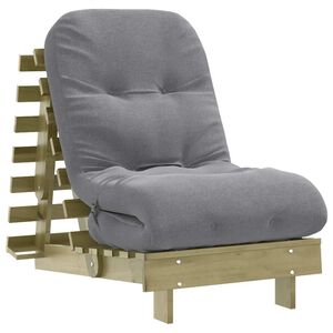vidaXL Futonb&auml;ddsoffa med madrass 60x206x11 cm impregnerad furu