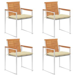 vidaXL Tr&auml;dg&aring;rdsstolar med dynor 4 st massivt akaciatr&auml;