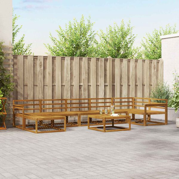 vidaXL Utomhussoffset 8 pcs Naturf&auml;rg Massivt Akaciatr&auml;