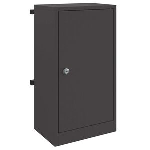 vidaXL brevl&aring;da med lagring med d&ouml;rr Svart 30 x 20 x 55 cm St&aring;l