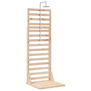 vidaXL Utomhus Dusch 225 cm Massivt talltr&auml; och rostfritt st&aring;l