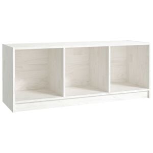 vidaXL Tv-bänk vit 104x33x41 cm massiv furu