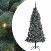 vidaXL Konstgjord f&ouml;rbelyst julgran med kulset Gr&ouml;n 210 cm PET