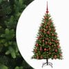 vidaXL Konstgjord julgran med kulor 120 cm 150 LED-lampor Varmvit