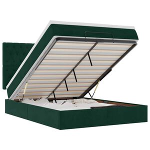 vidaXL Ottoman s&auml;ngram med madrasser m&ouml;rkgr&ouml;n 140x190 cm sammet