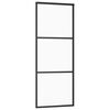 vidaXL Skjutdörr med beslag svart 76x205 cm ESG-glas