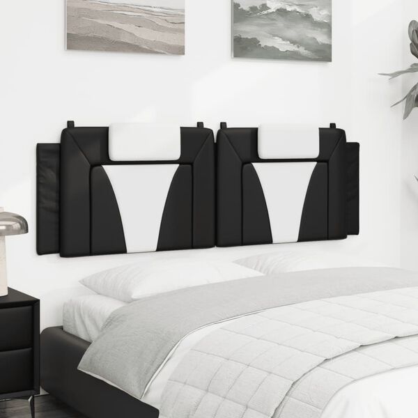 vidaXL Headboard Cushion "Viana" Black and White 160 cm Faux Leather