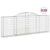 vidaXL Gabioner b&aring;gformade 20 st 300x30x100/120 cm galvaniserat j&auml;rn