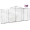 vidaXL Gabioner b&aring;gformade 11 st 300x30x120/140 cm galvaniserat j&auml;rn