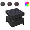vidaXL Soffbord med Infinity LEDs svart 50x50x51 cm