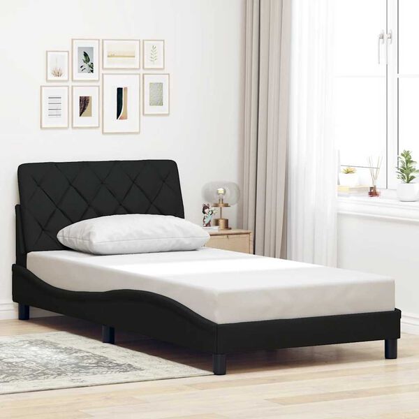 vidaXL Bed Frame without Mattress Black 100x200 cm Fabric