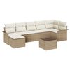 vidaXL Tr&auml;dg&aring;rdsoffset 8 st Beige konstrotting
