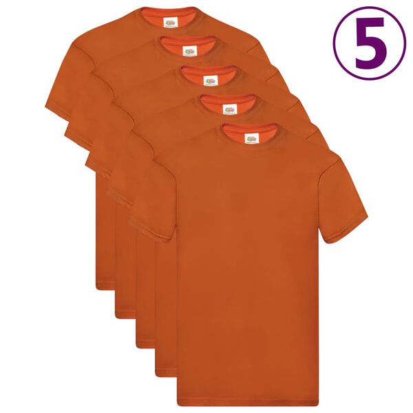 Fruit of the Loom Original T-shirt 5-pack orange stl. L bomull