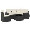 vidaXL Loungegrupp med dynor 6 delar svart konstrotting