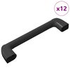 vidaXL Handtag Enf&auml;rgad 12 st Svart 380 x 34 x 85 mm Aluminium och PP