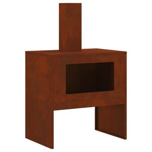vidaXL Eldstad Rostig 60 x 40 x 96 cm V&auml;derbest&auml;ndig st&aring;l