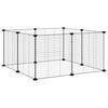 vidaXL Husdjursbur med 8 paneler svart 70x70x35 cm st&aring;l