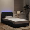 vidaXL Bed Frame with LED without Mattress Black 100x200 cm Velvet