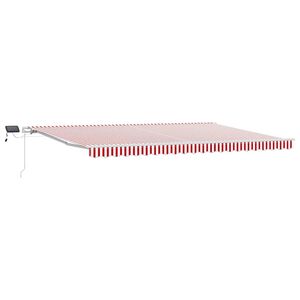 vidaXL Utdragbar markis R&ouml;d och Vit 500 &times; 300 cm Duk och Aluminium