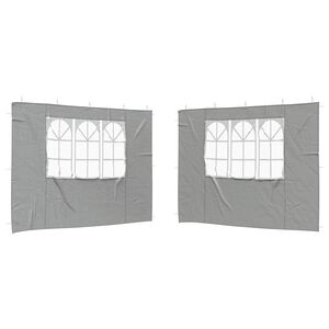 vidaXL Partyt&auml;ltv&auml;gg 2 st 300 x 195 cm Ljusgr&aring; PE och st&aring;l