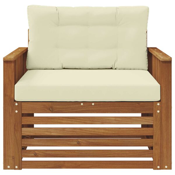 vidaXL Utomhussoffset Massivt akaciatr&auml; och polyester Naturf&auml;rg