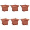 vidaXL V&auml;xtkrukor 6 pcs Murgr&ouml;n 33 x 33 x 26 cm Plast