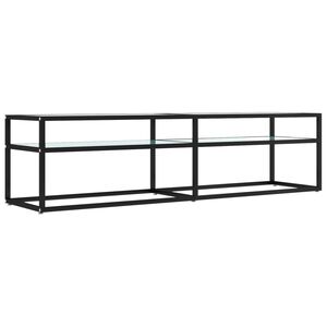 vidaXL Tv-b&auml;nk vit marmor 160x40x40,5 cm h&auml;rdat glas