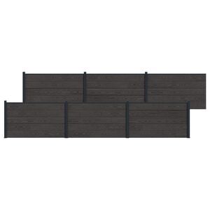 vidaXL St&auml;ngselpanel 6 pcs WPC och aluminium Svart