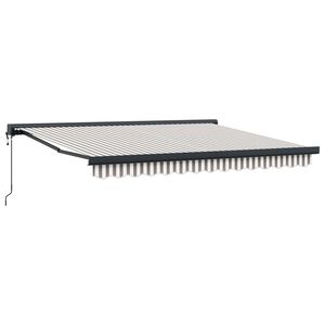 vidaXL Utdragbar markis Ljusgr&aring; och vit. 300 x 250 cm Tyg och Metall