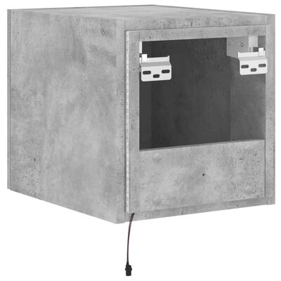 vidaXL Väggmonterad tv-bänk LED betonggrå 30,5x35x30 cm