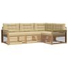 vidaXL Utomhussoffset med kudde 5 pcs Vit och Beige Polyester