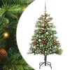 vidaXL Konstgjord julgran 150 LED-lampor Varmvit PVC och metall Gr&ouml;n
