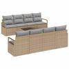 vidaXL Soffset 7 st 6-Antal sittplatser Beige och Gr&aring; konstrotting